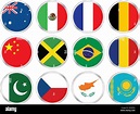 National flags circle icon set. Vector illustration Stock Vector Image ...