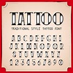 Old School Tattoo style font stock illustration | Tattoo alphabet ...