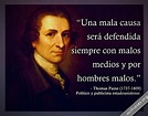 Thomas Paine, político y publicista estadounidense. | milfrases.org