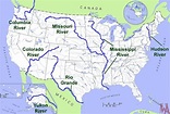 Us Map With Rivers And Lakes - Map