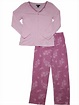 Earth Angel - Womens Pink White Floral Flower Print Fleece Pajamas ...