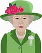 Reina Isabel II Con Traje Verde Imagen editorial - Ilustración de mujer ...