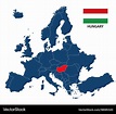 Map of europe with highlighted hungary Royalty Free Vector