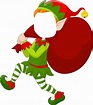 an image of a christmas elf running