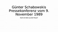 Der Mauerfall: Günter Schabowskis Zettel | Teaching Resources