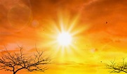 Heat Wave Of Extreme Sun And Sky Background Hot Weather With Global ...