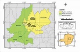 Mapa geral da Área Arqueológica de Serra Negra, com destaque para os ...