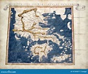 Mapa Grego Antigo Da Rara Geografia Medieval De Livros De Claudius ...