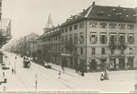Karlsruhe um 1890 Blick in die Kaiserstrasse mit Pferdebahn und ...