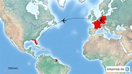 StepMap - Flugroute - Landkarte für Deutschland