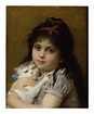 LÉON-JEAN-BASILE PERRAULT | GIRL WITH A KITTEN | 19th Century European ...