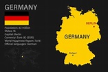 mapa de alemania muy detallado con bandera, capital y pequeño mapa del ...