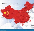 Mapa político de China ilustração do vetor. Ilustração de punhal - 21744219