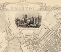 Old Map of Bristol in 1851 by Tallis & Rapkin - Clifton, Temple Meads ...