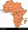 Map of africa with all countries Royalty Free Vector Image