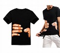 Camiseta manga corta unisex efecto 3D mano agarrada cintura mod ...