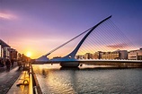 harp shaped, Samuel Beckett Bridge, Liffey river, Dublin, Ireland ...
