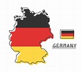 Bandera y mapa de alemania | Vector Premium