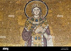 Santa Inés (vestida como una emperatriz) dada la corona del martirio ...