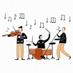 Ilustración de vector de concierto de festival de jazz. banda de ...