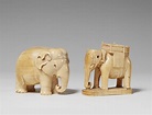 Zwei Figuren von Elefanten. Elfenbein. 19. Jh. - Lot 631