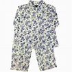 Earth Angel - Womens Navy Blue & White Floral Pajamas Lightweight ...