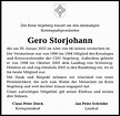 Traueranzeigen von Gero Storjohann | trauer-anzeigen.de