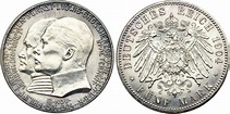 Moneta 5 Mark Assia-Kassel (1567 - 1806) Argento 1904 Ernesto Luigi d ...