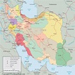 Labeled Map of Iran with States, Capital & Cities