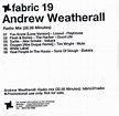 Andrew Weatherall – Fabric 19 (Radio Mix) (2005, CDr) - Discogs
