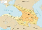 Map of Georgia and Ossetia in the 12th and 13th centuries | History ...