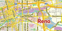 Reno Nevada US PDF Map Vector Exact City Plan Low Detailed Street Map ...