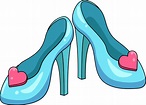 zapatos de princesa con tacones clipart de color de dibujos animados ...