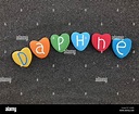 Daphne, feminine given name from the naiad Daphne in Greek mythology with colored heart stones ...