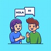 personas hablando con diferentes idiomas ilustración de icono de vector ...