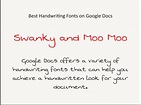 Best Handwriting Fonts on Google Docs