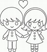 Free Coloring Page Boy And Girl, Download Free Coloring Page Boy And ...