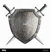 Wappen der mittelalterlichen Ritter Schild und Schwert isoliert ...