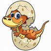 Bebé dinosaurio saliendo del huevo | Vector Premium
