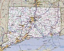 Large detailed roads and highways map of Connecticut state with all ...