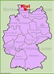 Kiel location on the Germany map - Ontheworldmap.com