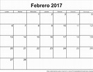 Febrero 2017 Calendario para Imprimir - Calendarios Para Imprimir
