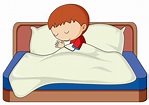 Un niño durmiendo en la cama 525971 Vector en Vecteezy