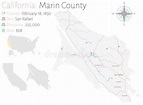 Mapa Do Condado De Marin Na Califórnia Ilustração do Vetor - Ilustração ...