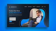 Free Modern Landing Page Template – GraphicsFamily