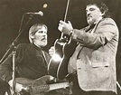 Levon Helm playing bass and Rick Danko on guitar at the Keswick Theatre ...