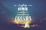 Starts With A Dream' Inspirational Quote Wallpaper Mural | Hovia ...