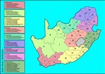Vector South African Map, District Municipalities and Provinces ...
