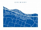 Grimsby ON Map Canada Wall Art Grimsby Ontario Niagara - Etsy Canada