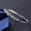 New Women's Crystal Rhinestone Heart Bangle Silver Plated Bracelet ...